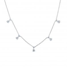 image of Roberto Coin Diamonds by the Inch 1 1/4ctw Diamond Five Station White Gold Necklace with sku:20271466
