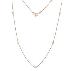 Roberto Coin Diamonds by the Inch 1/4ctw Diamond Station Rose Gold Necklace