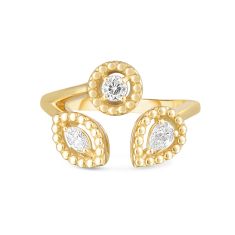 Roberto Coin 1/3ctw Diamond Dolcetto Three-Stone Yellow Gold Ring | Size 6.5