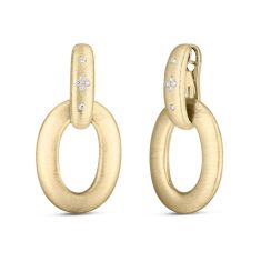 Roberto Coin Duchessa Diamond Accent Satin Yellow Gold Doorknocker Earrings