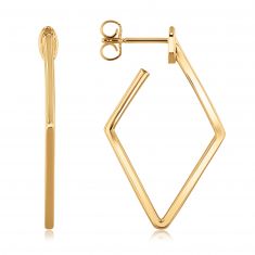 Roberto Coin Perfect Hoops Small Square Hoop Yellow Gold Earrings