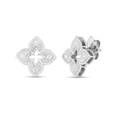 Roberto Coin Petite Venetian Princess 1/20ctw Diamond White Gold Stud Earrings