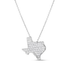Roberto Coin Tiny Treasures 1/4ctw Diamond State of Texas White Gold Necklace