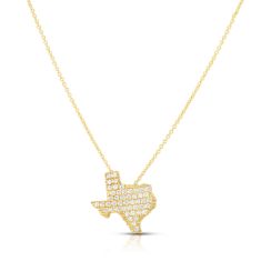 Roberto Coin Tiny Treasures 1/4ctw Diamond State of Texas Yellow Gold Necklace