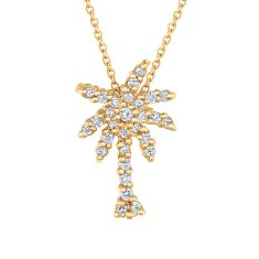 Roberto Coin Tiny Treasures 1/5ctw Diamond Small Palm Tree Pendant Necklace