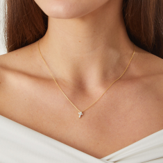 Roberto Coin Tiny Treasures Diamond Baby Cross Necklace 1/5ctw
