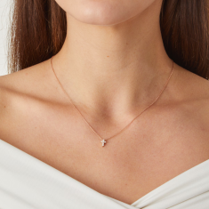 Roberto Coin Tiny Treasures Diamond Cross Pendant 1/10ctw