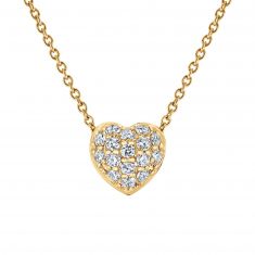 Roberto Coin Tiny Treasures Diamond Puffed Heart Necklace 1/6ctw