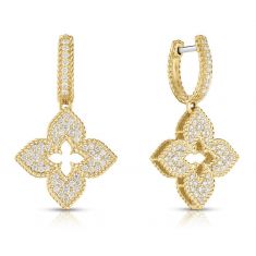Roberto Coin Venetian Princess Diamond Yellow Gold Drop Earrings