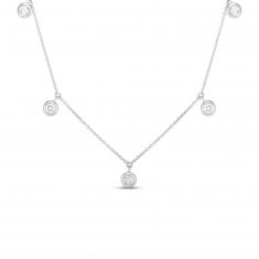 Roberto Coin White Gold Five Station Diamond Dangle Necklace 1/4ctw