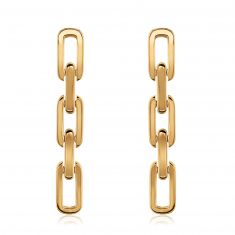 Roberto Con Navarra Yellow Gold Link Drop Earrings