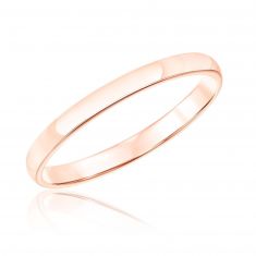 Super Low Dome 10k Rose Gold Wedding Band 2mm