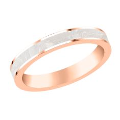 Rose Gold and Pearl White Ceramic Inlay Wedding Band | 3mm