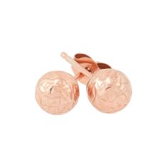 image of Rose Gold Diamond-Cut Ball Stud Earrings 5mm with sku:53-F03R5