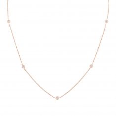 Rose Gold Diamond Accent Station Necklace