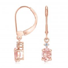 Rose Gold Morganite and Diamond Earrings