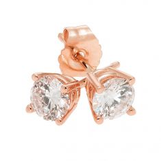 1/2ctw Round Diamond Solitaire Rose Gold Stud Earrings