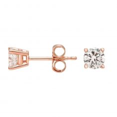 1/2ctw Round Diamond Solitaire Rose Gold Stud Earrings
