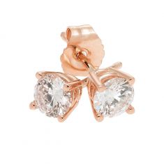 1/3ctw Round Diamond Solitaire Rose Gold Stud Earrings