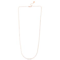 Rose Gold Solid Adjustable Box Chain Necklace | 0.68mm | 22 Inches