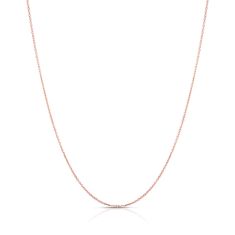 Rose Gold Solid Adjustable Cable Chain Necklace | 1.1mm | 22 Inches