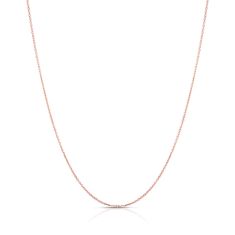 Rose Gold Solid Adjustable Cable Chain Necklace | 1.1mm | 22 Inches