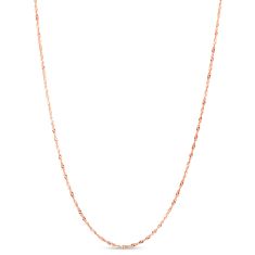 Rose Gold Solid Singapore Chain Necklace | 1.1mm | 18 Inches