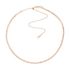 Rose Gold Solid Valentino Adjustable Slider Beaded Necklace | 2.7mm | 17 Inches