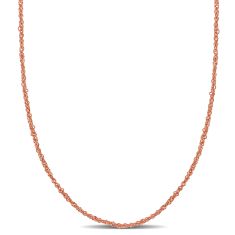 Rose Gold Solid Sparkling Singapore Chain Necklace | 1.2mm