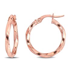 Rose Gold Twist Hoop Earrings