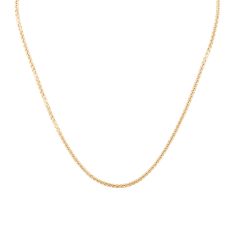 Round Box 10k Yellow Gold Chain Necklace 2.5mm