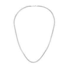 Round Box Sterling Silver Chain Necklace 4.4mm