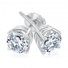 2ctw Round Diamond Solitaire White Gold Stud Earrings | Classic