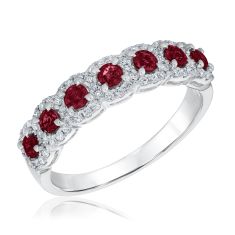 Ruby and 1/4ctw Diamond White Gold Ring - Watercolor Collection