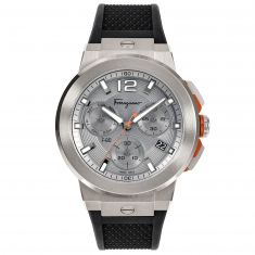 Ferragamo F-80 Titanium Tech Grey Dial and Black Silicone Strap Watch | 44mm | SFMT00122