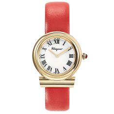 Ferragamo Gancini Red Leather Strap Watch | 28mm | SFMV00222