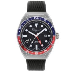 Ferragamo SLX GMT Silicone Black Silicone Strap Watch | 43mm | SFKP00223