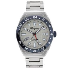Ferragamo SLX GMT Silicone Stainless Steel Bracelet Watch | 43mm | SFKP00423