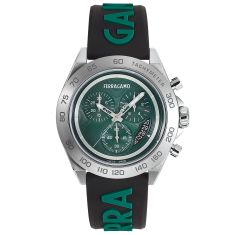 Ferragamo Urban Chrono Green Dial and Black Silicone Strap Watch | 43mm | SFKF00223