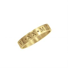 Alison and Ivy Satin Roman Numeral Couples Ring 4.8mm | REEDS Jewelers