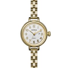 Shinola Birdy Silver-Tone Dial PVD Gold Stainless Steel Watch | 34mm | S0120266178