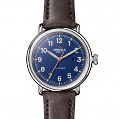 Shinola The Runwell Automatic Blue Dial Leather Strap Watch S0120183140
