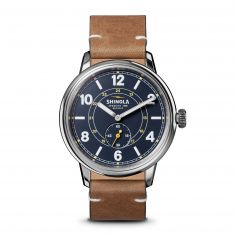Shinola The Traveler Subsecond Blue Dial and  Brown Leather Strap Watch | 42mm | S0120247328