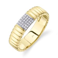 Shy Creation 1/15ctw Diamond Vintage-Inspired Yellow Gold Ring