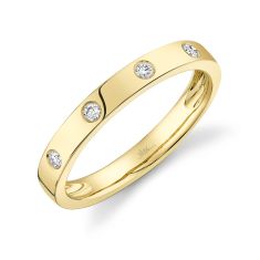 Shy Creation 1/15ctw Diamond Yellow Gold Band Ring