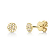 Shy Creation 1/15ctw Diamond Yellow Gold Stud Earrings