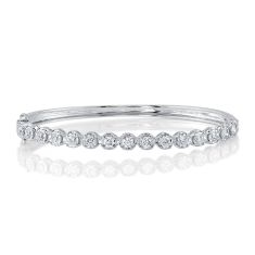 Shy Creation 1 1/3ctw Round Diamond White Gold Bangle Bracelet