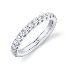 Shy Creation 1 1/4ctw Round Diamond White Gold Eternity Band - Size 7