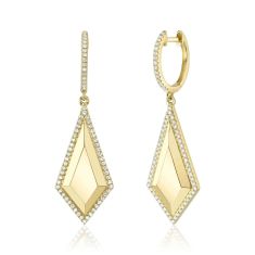 image of Shy Creation 1/3ctw Diamond Geo Cut Yellow Gold Drop Earrings with sku:20463881