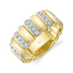 Shy Creation 1/3ctw Diamond Vintage-Inspired Yellow Gold Ring